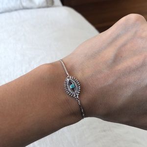 Silver evil eye bracelet